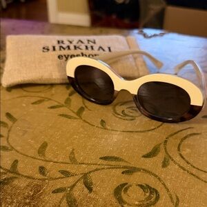 Ryan Simkhai Women's Cream and Brown Polarized Sunglasses